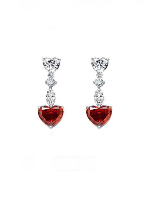 Padma color [E 1674] 925 Sterling Silver High Carbon Diamond Heart Luxury Drop Earring